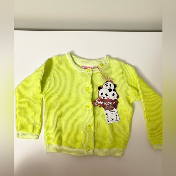 Someone Kids long sleeve yellow gilet buttons cardigan sweater size 12 mo new - Picture 1 of 4